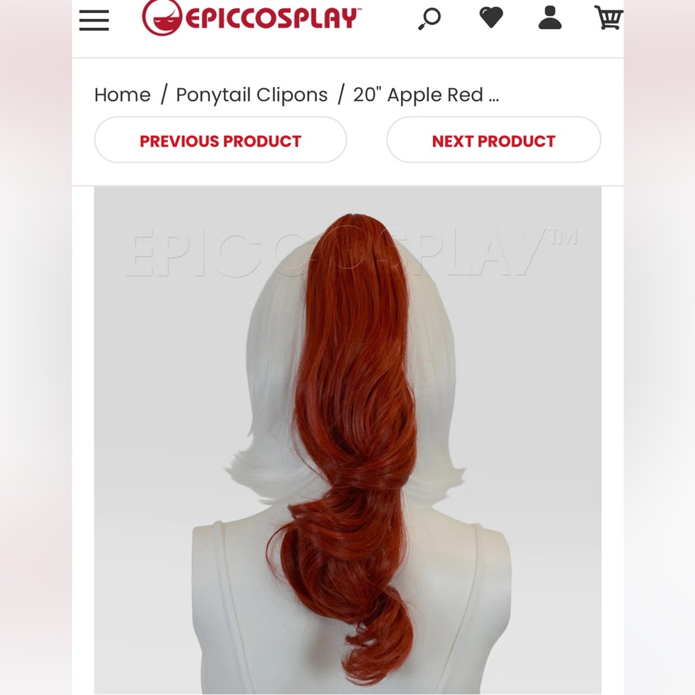 2 Apple Red 20” ponytails in Apple Red